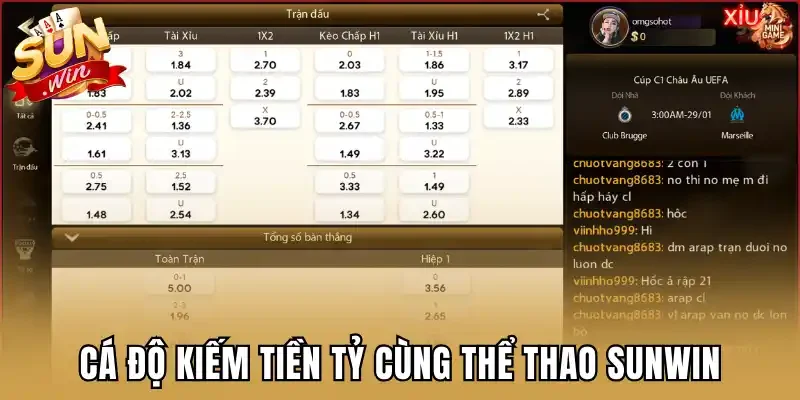Cá độ kiếm tiền tỷ cùng thể thao Sunwin