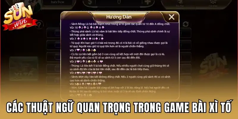 Các thuật ngữ quan trọng trong game bài xì tố