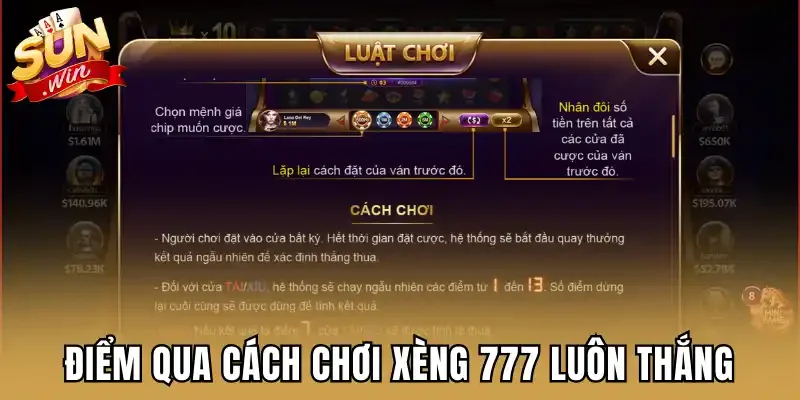 Điểm qua cách chơi Xèng 777 luôn thắng