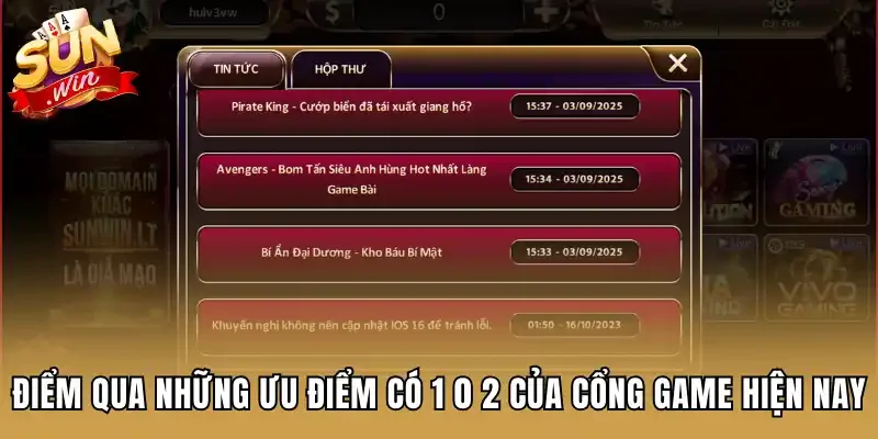 Điểm qua những ưu điểm có 1 0 2 của cổng game hiện nay