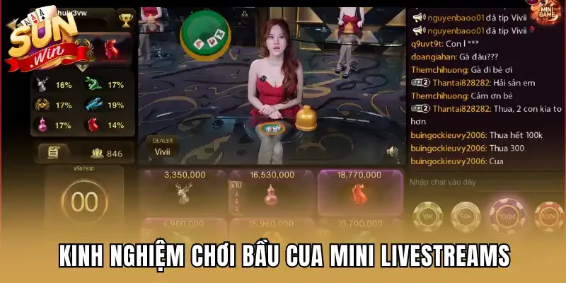Kinh nghiệm chơi bầu cua mini livestreams