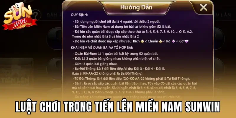 Luật chơi trong Tiến Lên Miền Nam Sunwin