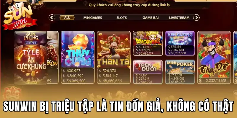 Sunwin bị triệu tập là tin đồn giả, không có thật